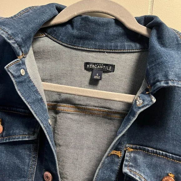 J.Crew dark wash cropped jean jacket small - Picture 4 of 6